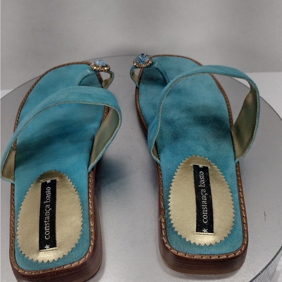 Constanca basto Elegant Blue Suede Women\'s size 7 pre owned Exellent condition